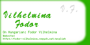 vilhelmina fodor business card